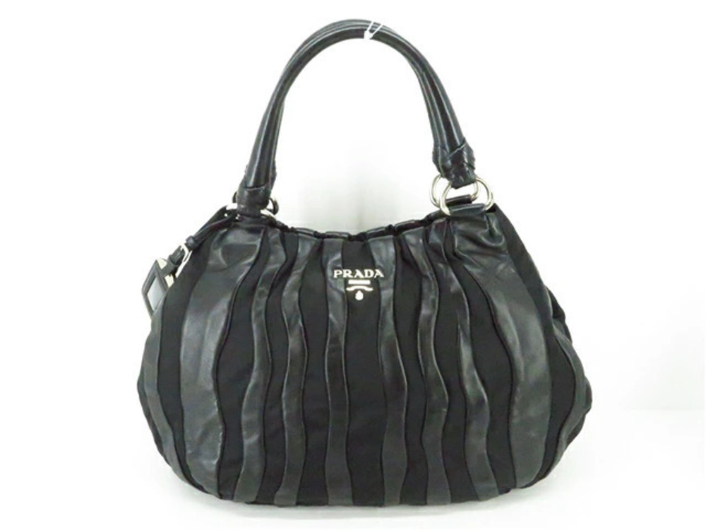Prada Bag Handbag Calf Black Zebra